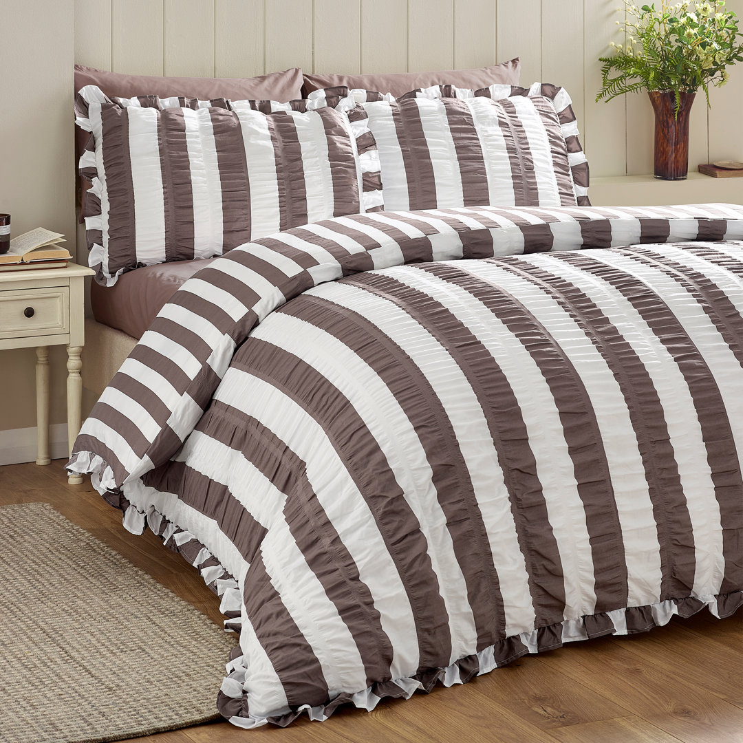 Seersucker Frill Stripe Duvet Cover Set