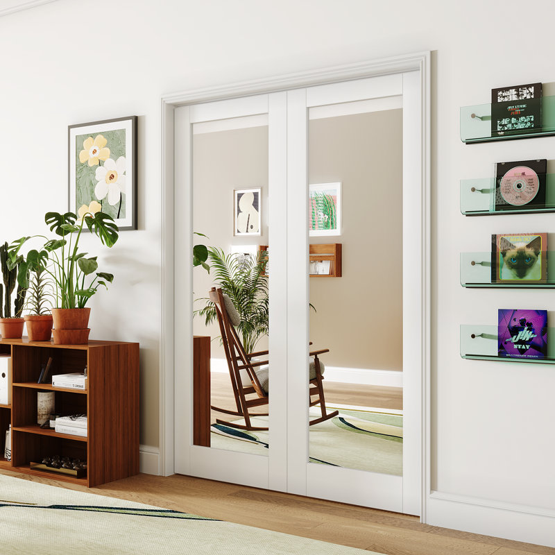 Portes françaises à l'intérieur avec garde-corps - 1 porte lite standard avec panneau de porte pré-fini (sans poignée ni cadre)