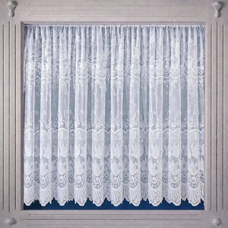 Ruffled Floral Cafe Curtain, 400cm W x 152cm L