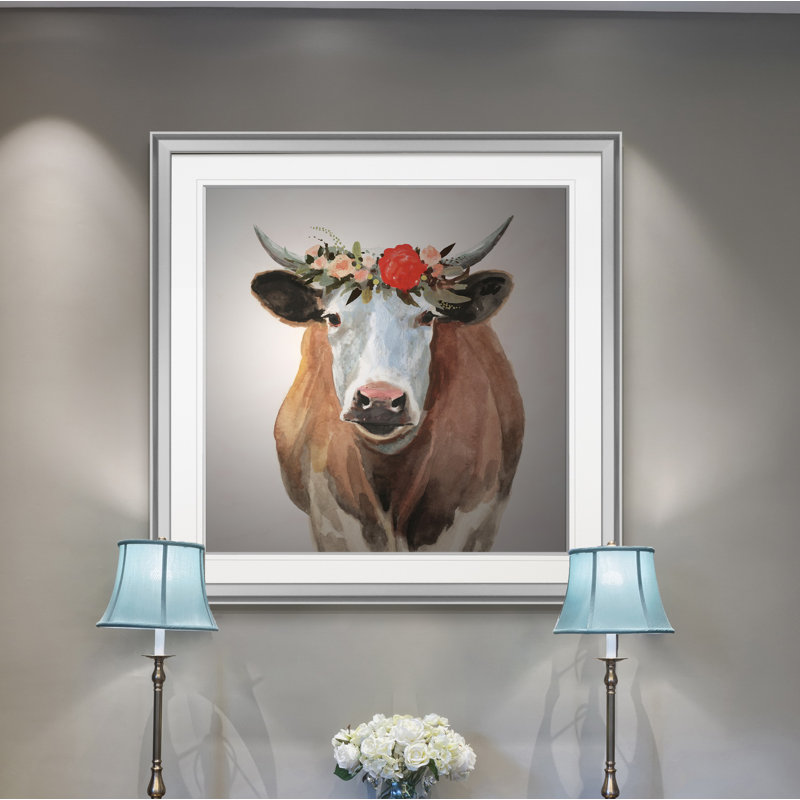 Printemps à la ferme I - reproduction d'art sur papier, H 16 po x l 16 po x P 1,5 po, Encadrement argenté
