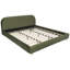 Lit plateforme très grand avec tissu en velours, lit plateforme tapissier avec tête de lit courbée