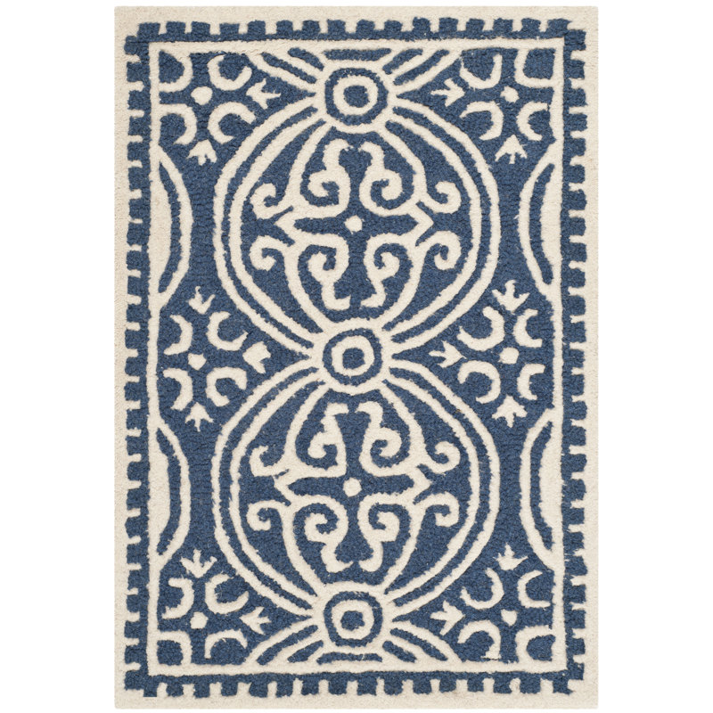Tapis géométrique en laine touffeté à la main Sadik, Rectangle de 2 pi x 3 pi