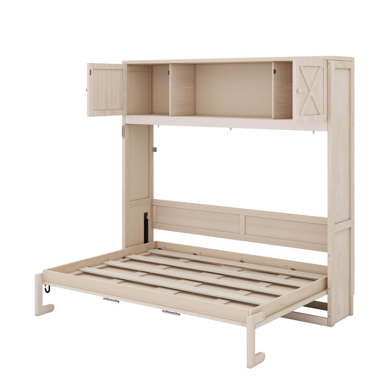 Lit escamotable double avec armoires de rangement