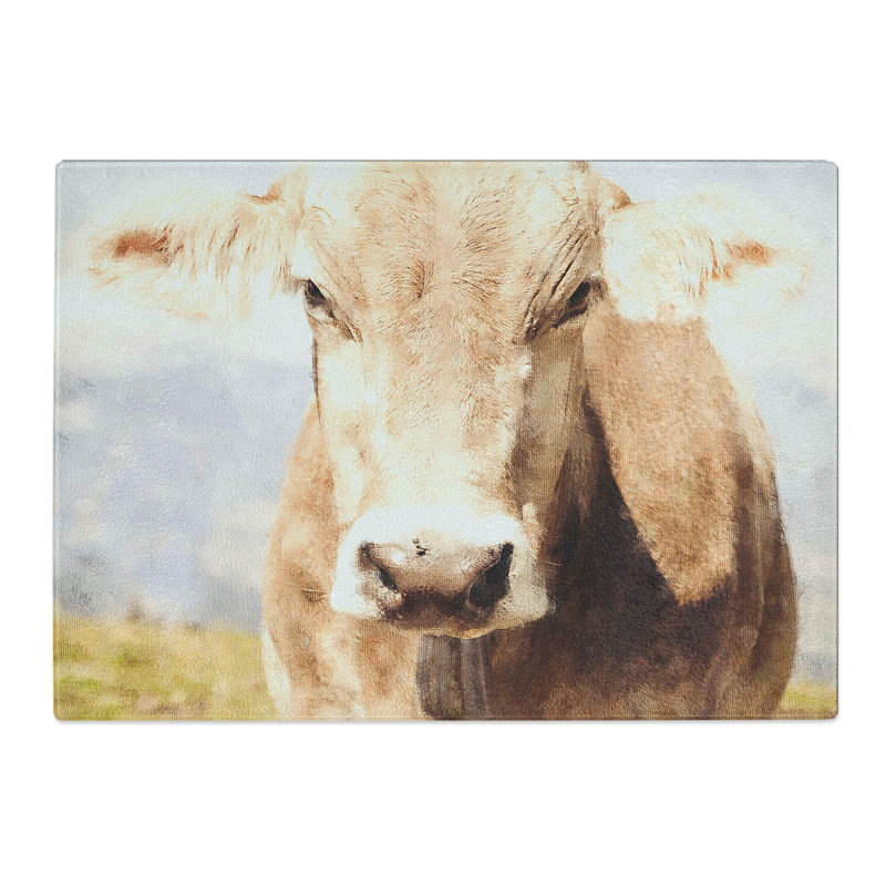 Portrait of a Cow Vol.1 Painting Chopping Board, 0.4cm H x 28.5cm W x 39cm L