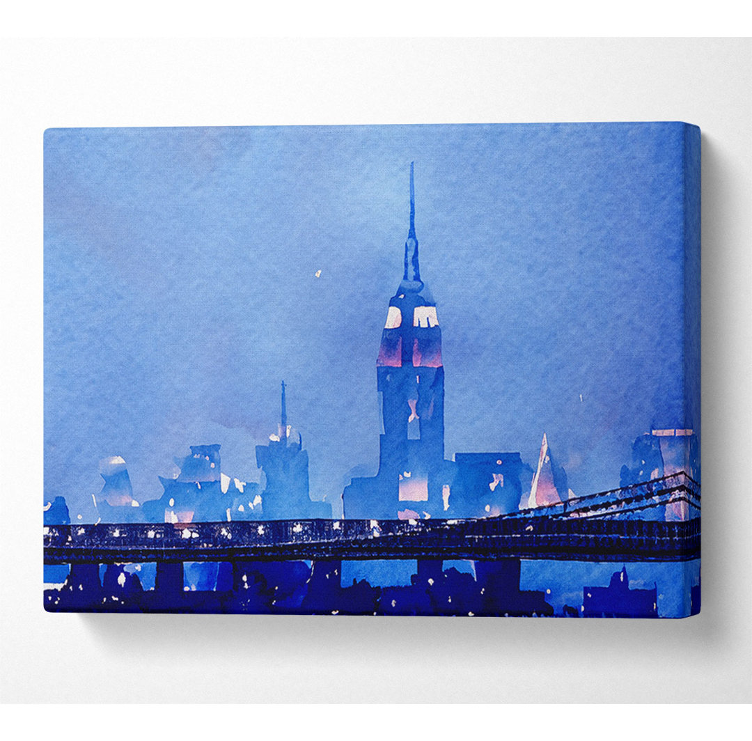 Empire State Building Blaue Nacht - Druck