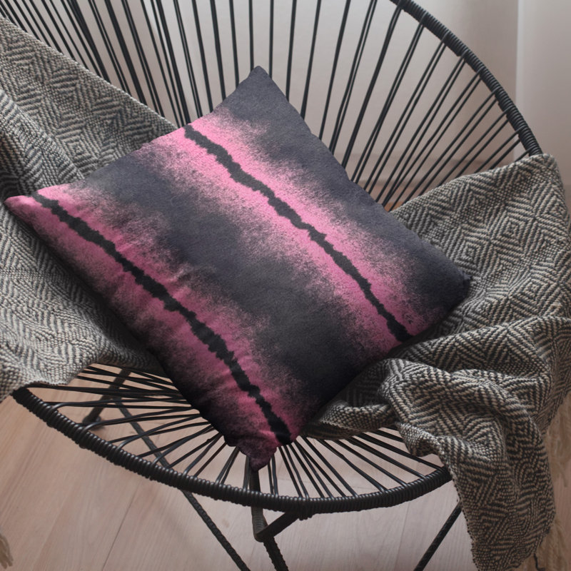 Fluffy Fields Animal Print Reversible Throw Pillow, 20" x 20", Fuchsia/Black, Square