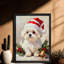 Art encadré noir, petit chien mignon de Noël rétro, impressions encadrées de style rétro-926994824