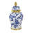 Elrene Ceramic Floral Blue Decorative Jars with Cream and Gold Accents-1111503977