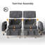 Canapé-lit modulaire avec lit escamotable, canapé-lit surdimensionné avec dossier inclinable / deux lits escamotables / ports USB / porte-gobelets, assemblage sans outil-1912209264