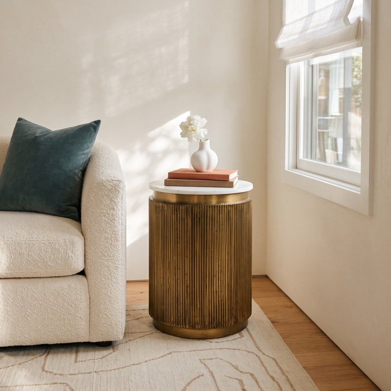 Packer Marble Top End Table