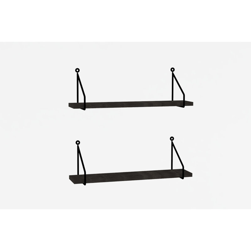 Tablette murale moderne, anthracite, 23,6 po x 4,7 po x 0,7 po | 100% panneau de particules enduit de mélamine, épaisseur: 0,7 pouce | Idéal pour la maison et le bureau, design industriel élégant, commodité murale
