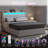 Berneil Upholstered Bed Frame with RGBW LED Lights Headboard & 4 Storage Drawers-1678228655-1726469734