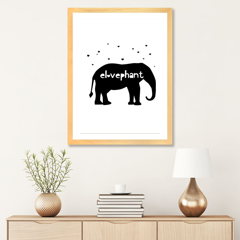Éléphant, art sur toile, H 24 po x l 16 po x P 1 po, Papier encadré naturel