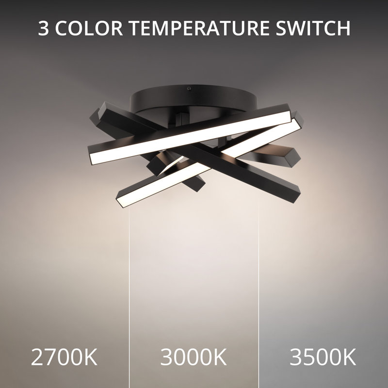 Parallax 1 - Light LED Semi Flush Mount, Black, 3000K