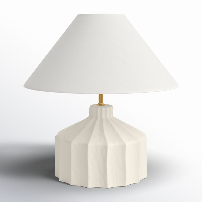 Leesa Ceramic Table Lamp, 18.5" H x 19.5" W x 19.5" D, Matte Concrete