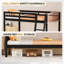 Lit superposé simple au-dessus de simple en bois massif, lits superposés simples pour enfants et adultes avec garde-corps pleine longueur, aucun sommier requis-776491449