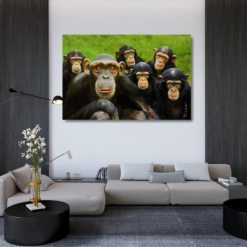 Chimpanzees, 32" H x 48" W