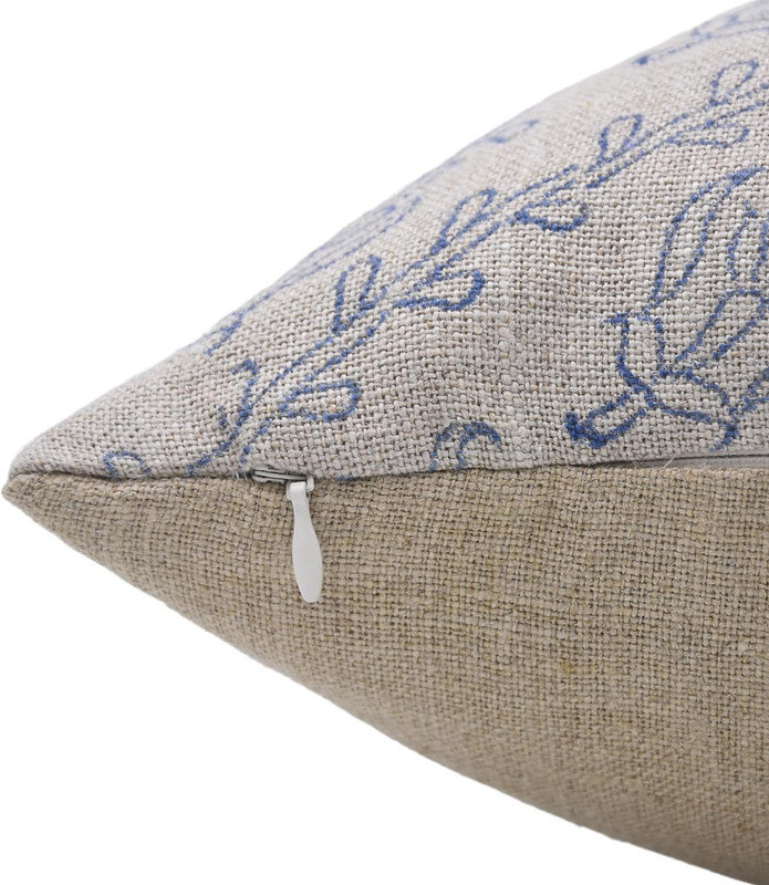 Housse de coussin en lin épaisse fabriquée à la main Fabividine Kiyari pour la taille du salon - 14 x 20 pouces