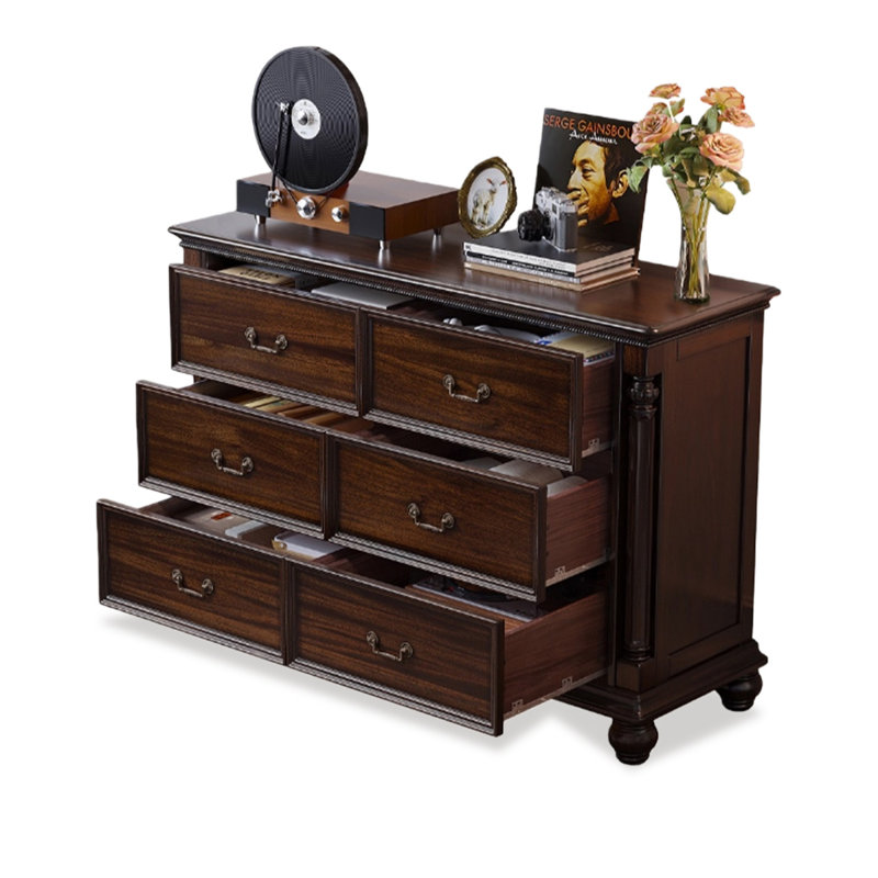 Armoire d'appoint en bois manufacturé noyer foncé