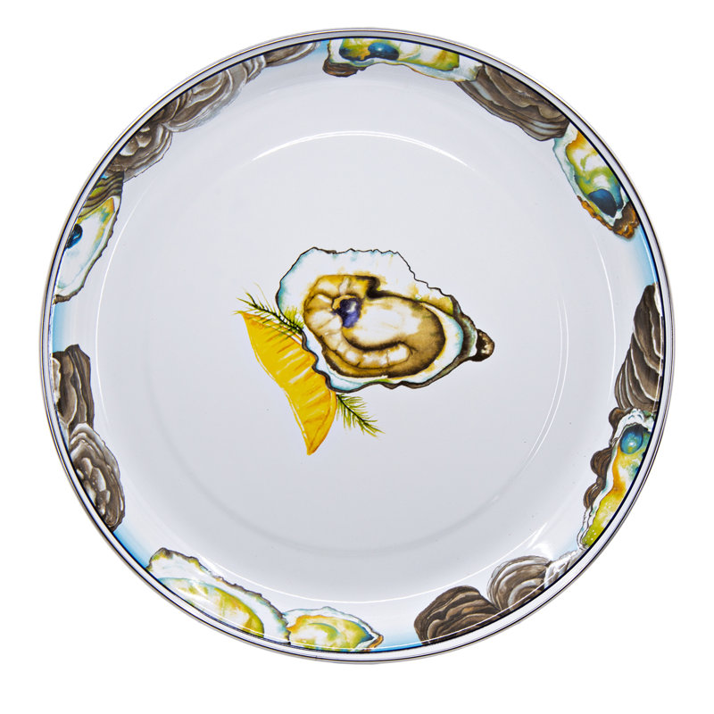 Golden Rabbit Enamelware Oyster 12" Small Tray