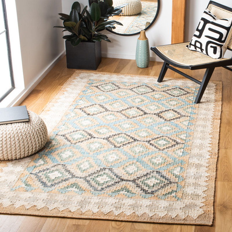 Goodwyn Flat Weave Jute Southwestern Rug, Rectangle 4' x 6'