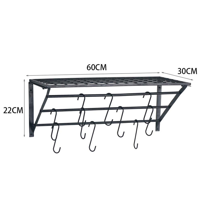 Metal Rectangle Wall Mounted Pot Rack