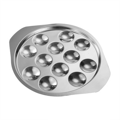 Stainless Steel Snails Escargot Tray Snails Dishes 12 Holes Escargot Plates Food Tray For Hotel Restaurant