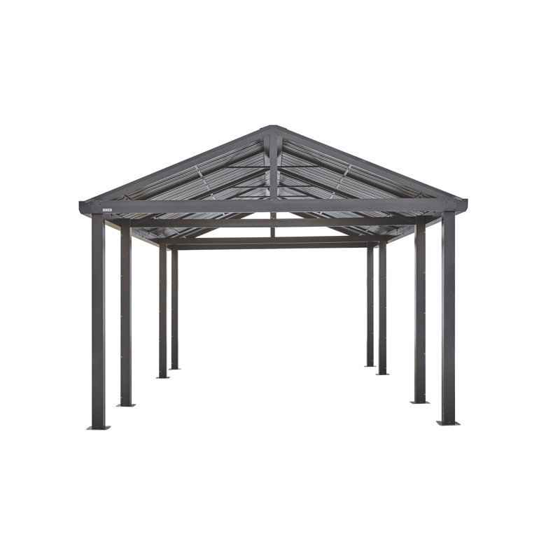 Samara 12' x 20' Dark Gray Aluminum and Steel Carport Kit