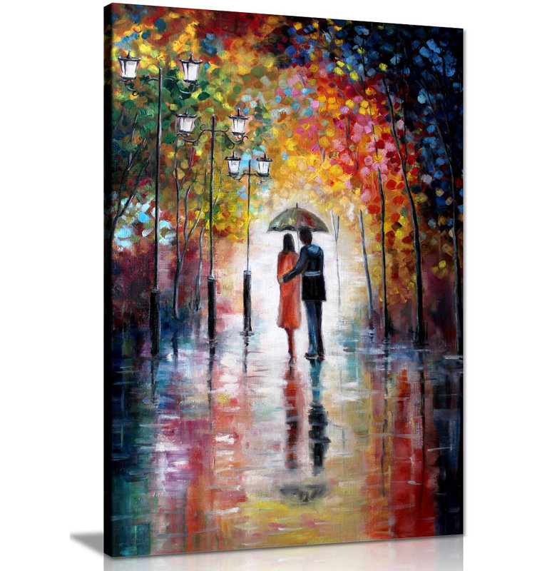 Art For Home Lovers Under Umbrella - Wrapped Canvas Print, 91cm H x 61cm W