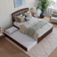 Lit plateforme en bois massif Lamari avec pied de lit et lit gigogne-2020591149-2020591150