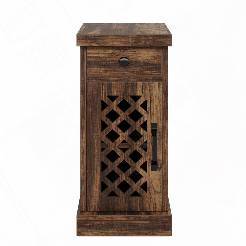 Table d'appoint Farmhouse avec abri de rangement, tiroir et armoire