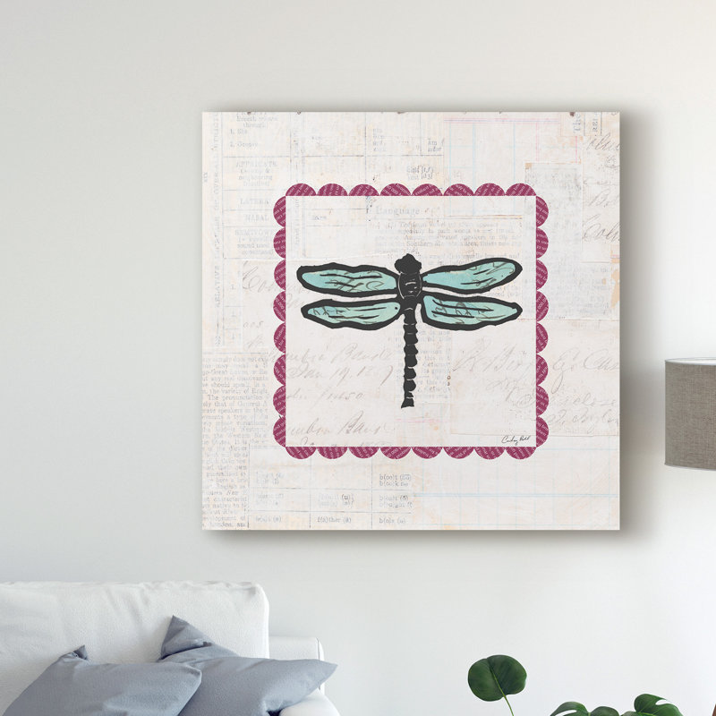 « libellule stamp brillante », art sur toile, H 24 po x l 24 po x P 2 po