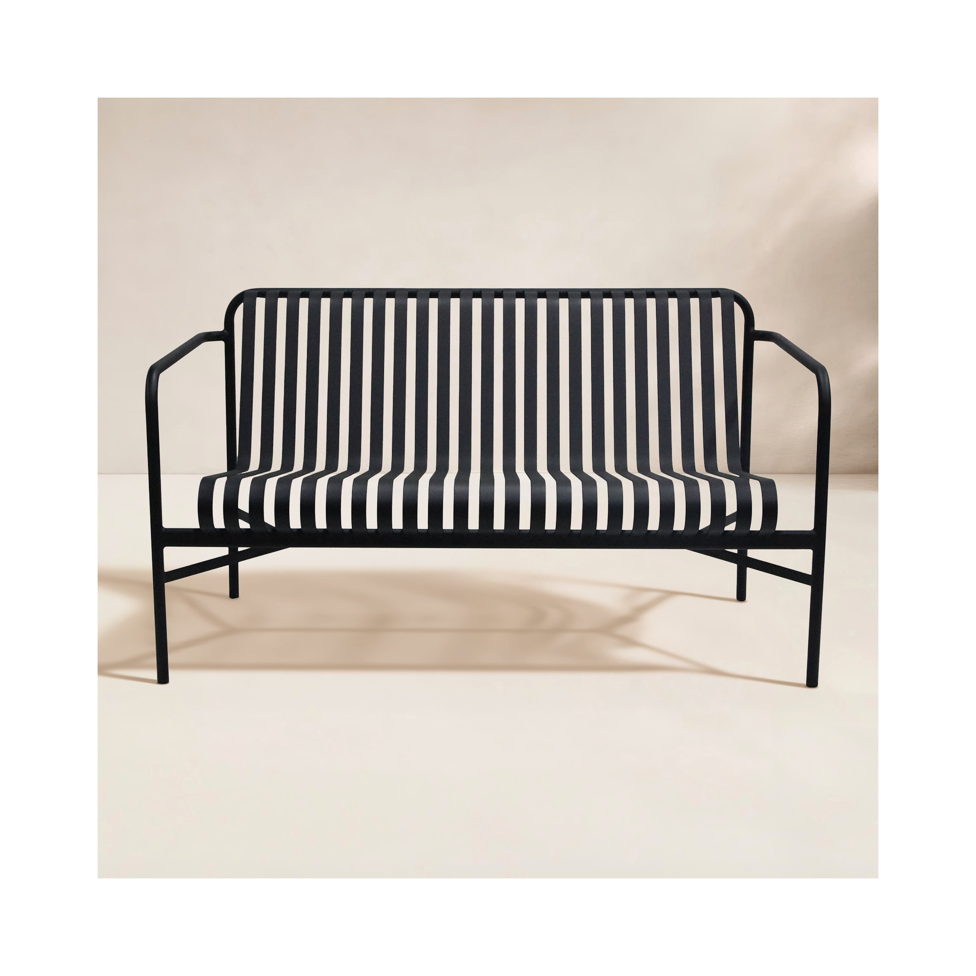 Abra 53.35'' Wide Straight Powder Coated Steel Loveseat, Black