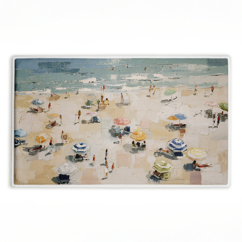  Tapis de bain absorbant antidérapant recyclé Beachgoers 18 po x 30 po, Échoueurs de plage