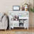 41"-79" Cloud Wave Extendable Sofa Bar Table Cabinet Behind Couch Pub Table with LED