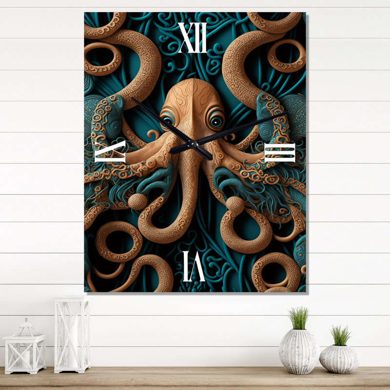 Horloges murales Jerricha - Animal Octopus, Grand