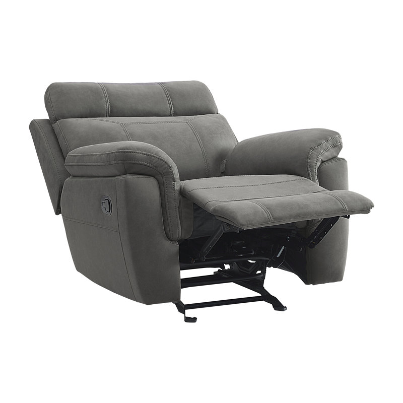 Fauteuil inclinable et oscillant manuel de 40 po de large avec repose-bras, Microfibre grise