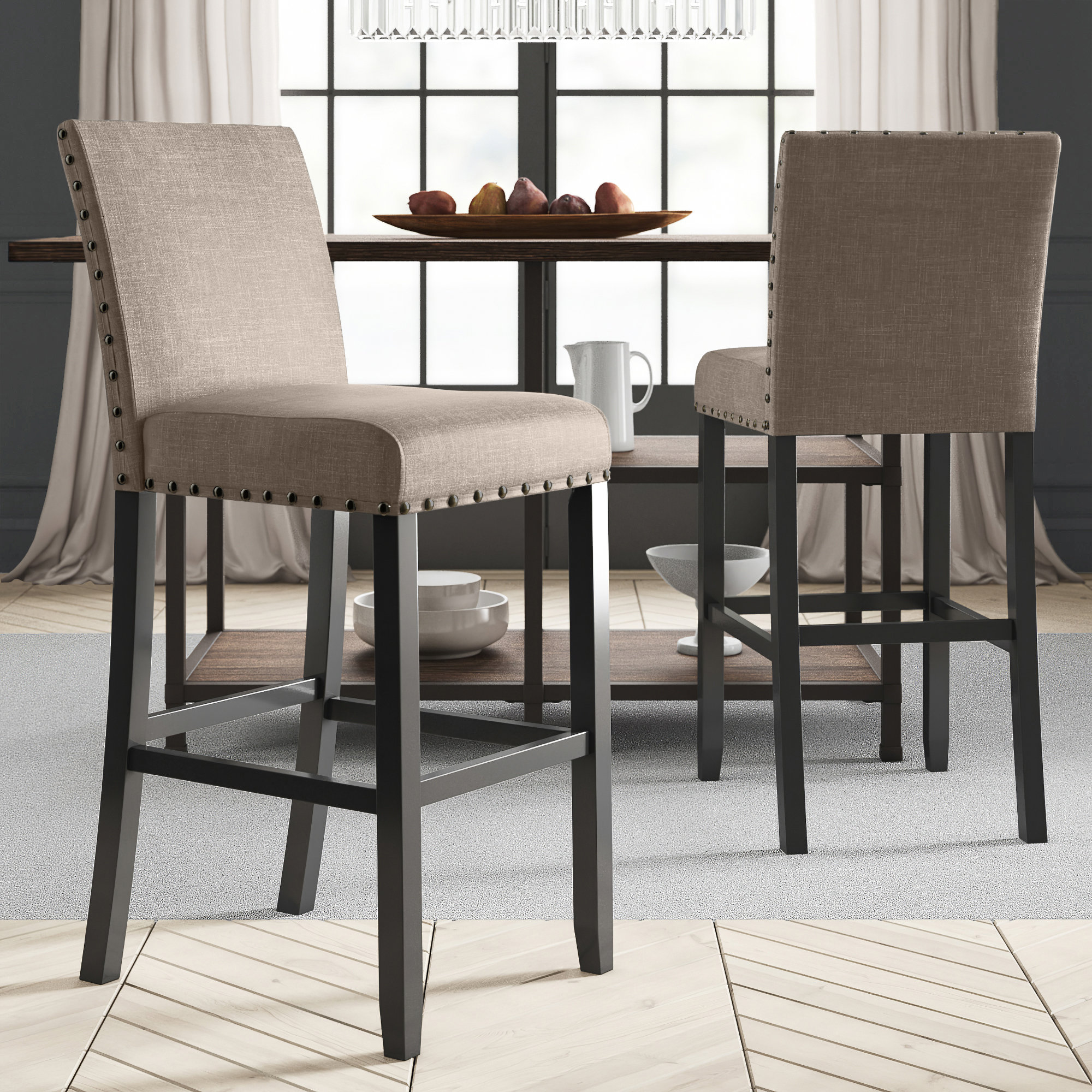 Haysi Bar Counter Stool Greyleigh Seat Height Bar Stool 29 Seat Height Upholstery Tan