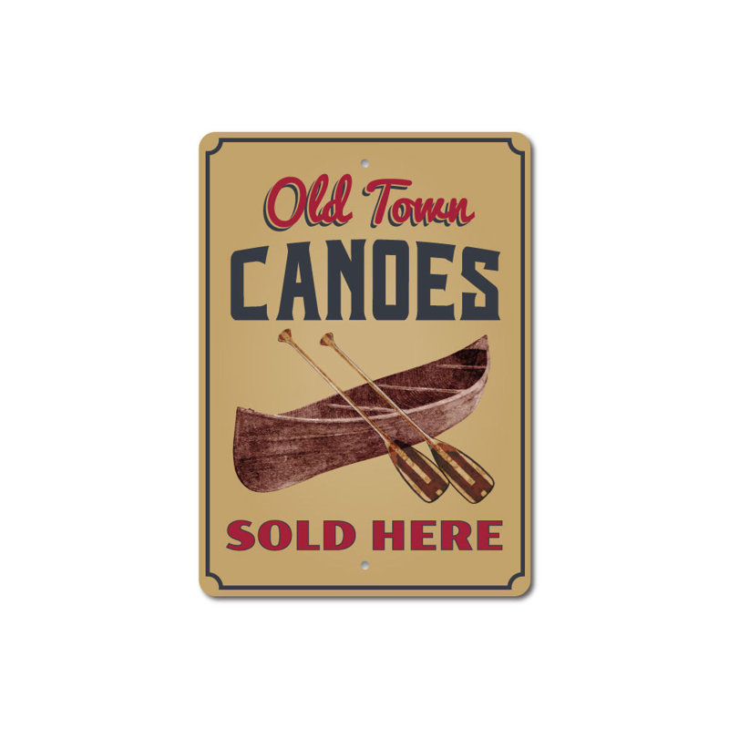 Plaque en aluminium Old Town Canoes, H 14 po x l 10 po x P 0,04 po