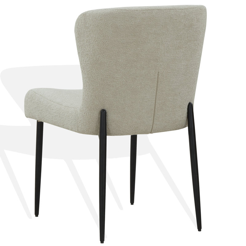 Estrella Boucle And Metal Legs Dining Chair, Taupe
