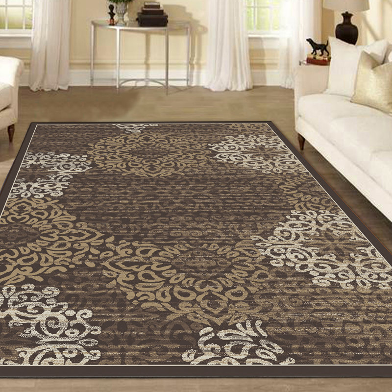 Tapis brun / ivoire Pisa, Rectangle 5 pi 3 po x 7 pi 10 po