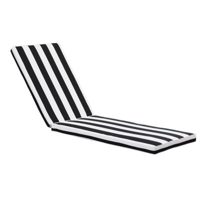 Ensemble de housse de remplacement pour coussin de chaise longue - tissu respirant à rayures noires et blanches, éponge enveloppée de tissu non tissé, sangles réglables, matériau de rayures noires / blanches, facile à décolorer