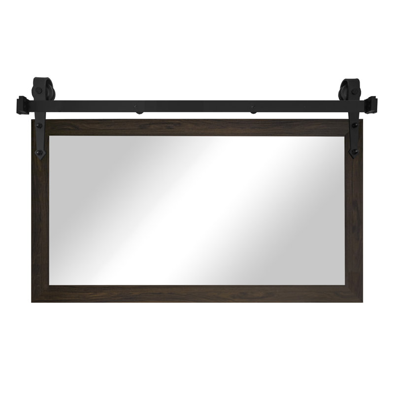 Ventanas Flat Wall Mirror, Distressed White, 33" x 60"