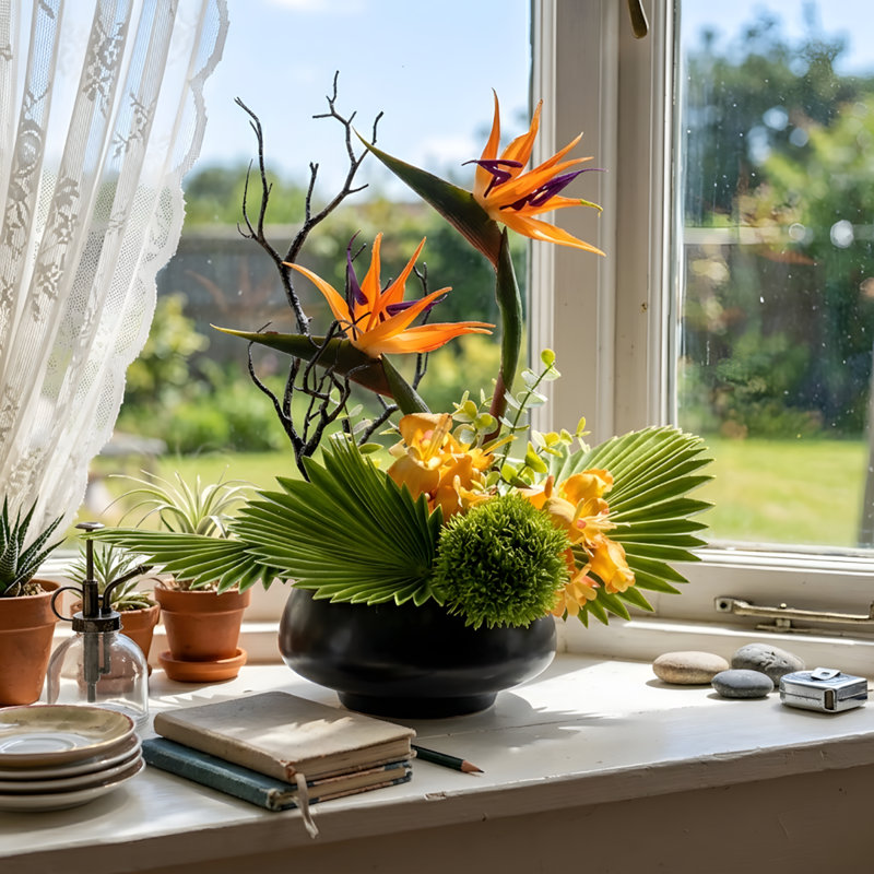 Organic Modern Arrangement Mixed Assortment Arrangement In Pot
