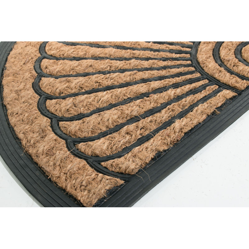 Needville Non-Slip Outdoor Doormat, Semi-Circle 1'6" x 2'6"
