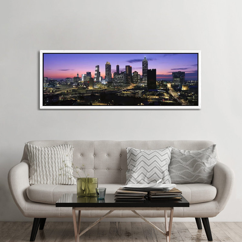 Skyscrapers in a city, Atlanta, Georgia, USA #5 1 Piece Floater Frame Panoramic Wall Art on Canvas, 182.88 cm H x 60.96 cm W