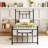Metal Bed Frame With Headboard Under-bed Storage Mattress Foundation-108760564