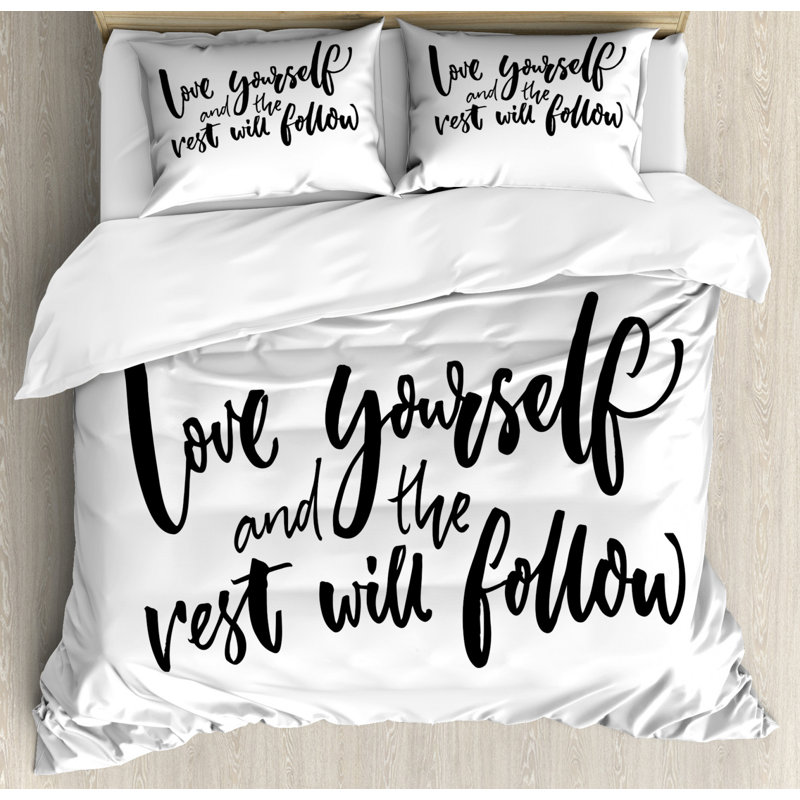 Quote Modern & Contemporary Polyester Patterned Duvet Cover, King