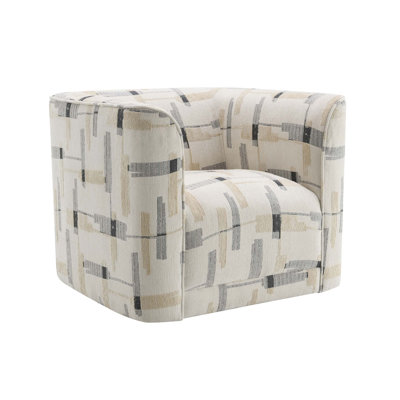 Chaise pivotante en tissu Darya avec siège à ressorts ensachés et structure en bois durable