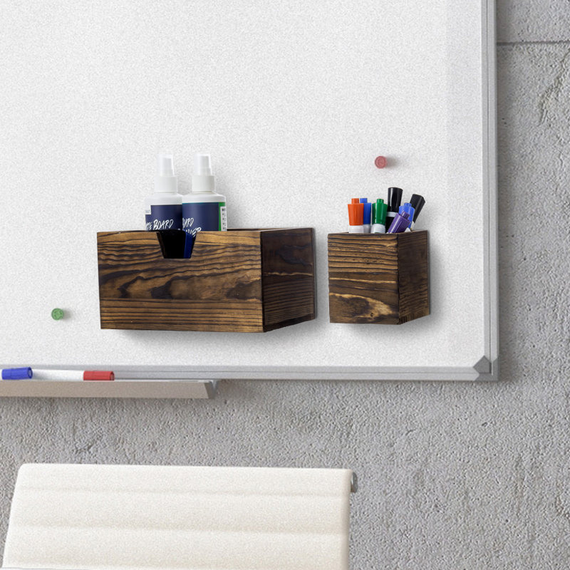 3 Piece Wood Magnetic Desk Organizer Set